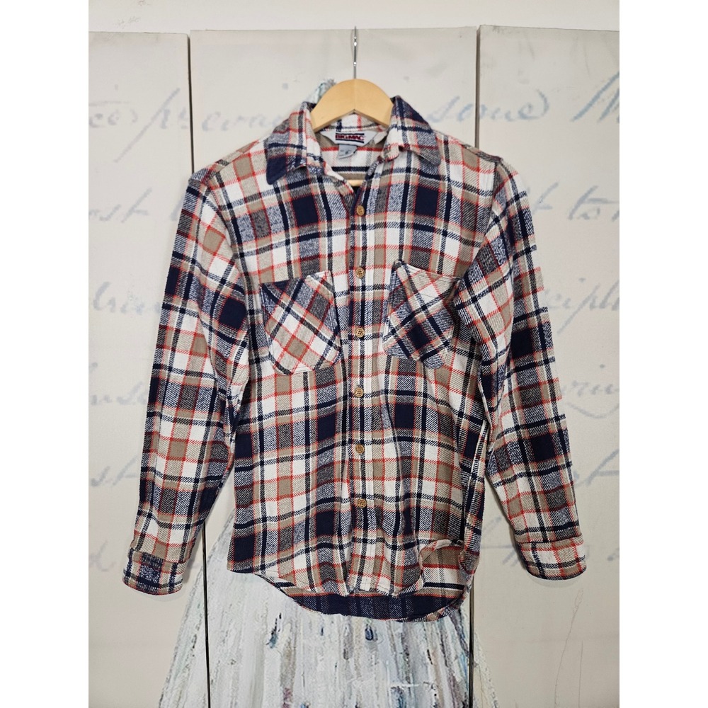 Vintage Big Mac Flannel Shirt Small Multicolor Plaid Cotton Workwear Made in USA